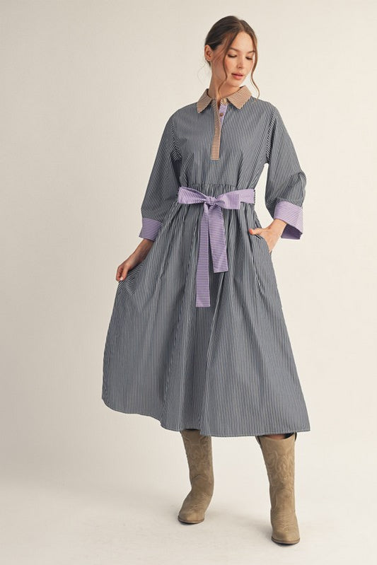 Jodifl striped midi dress