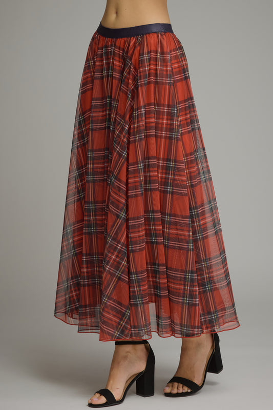 plaid organza holiday skirt