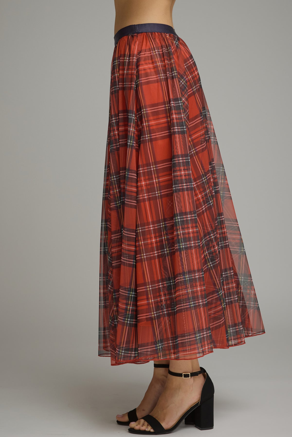 plaid organza holiday skirt
