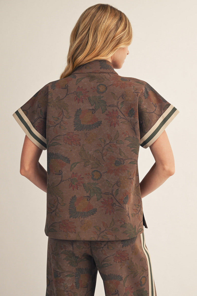 brown floral set