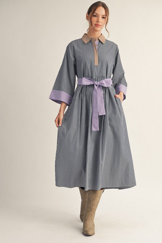 Jodifl striped midi dress