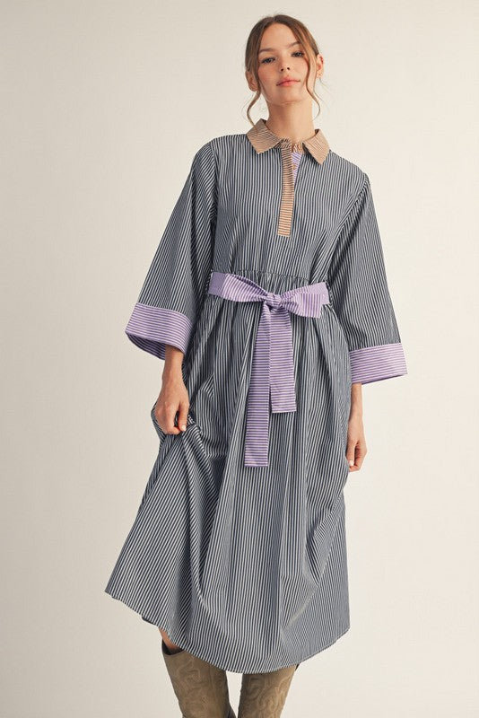 Jodifl striped midi dress