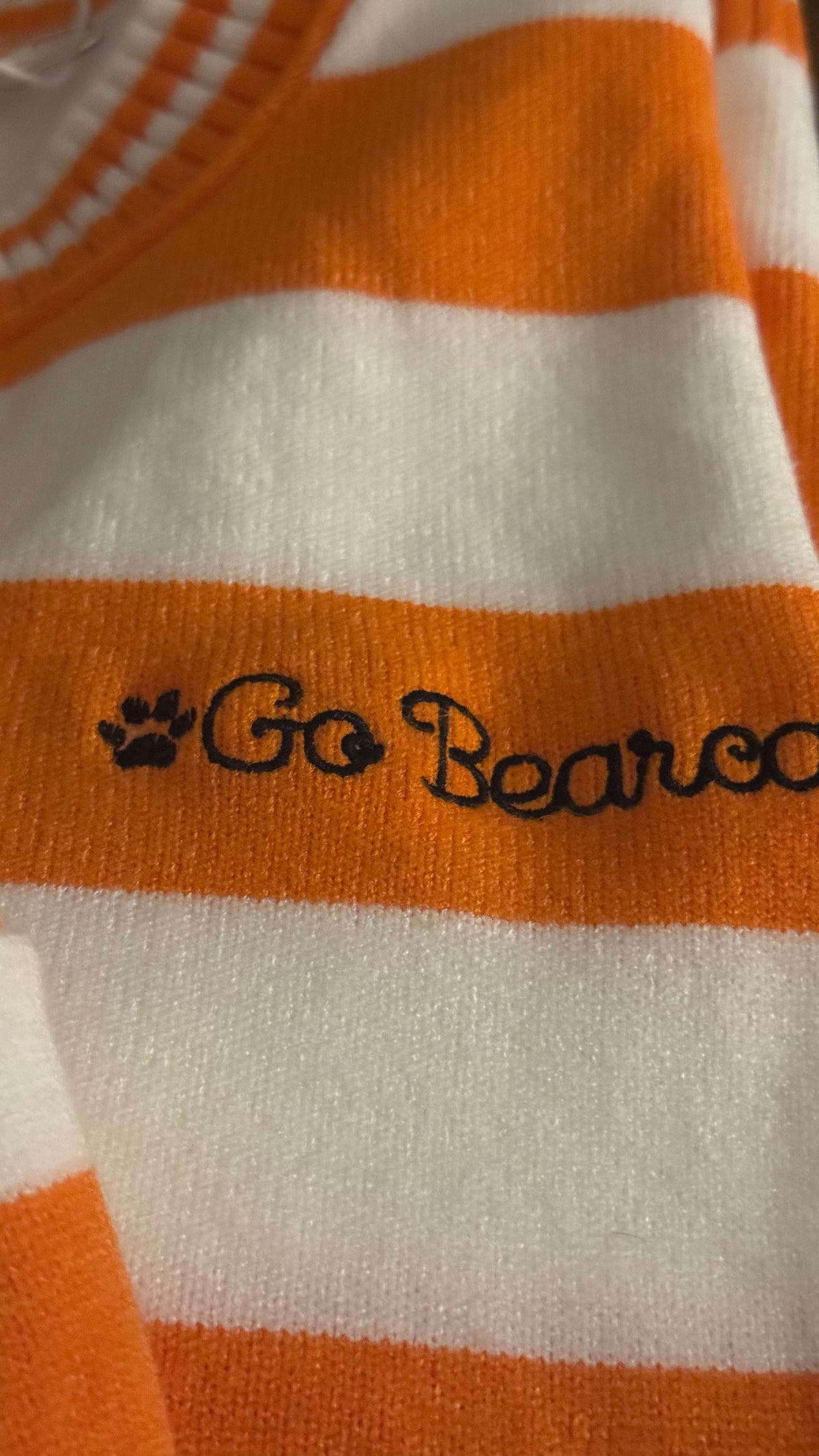 Orange & white s/s sweater