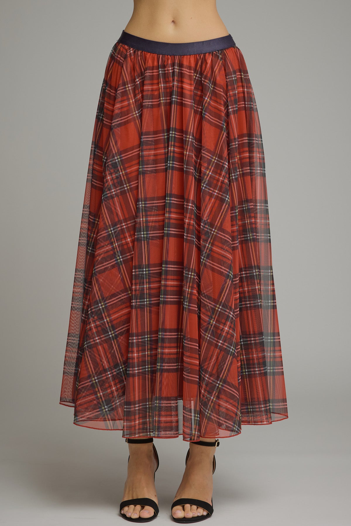 plaid organza holiday skirt