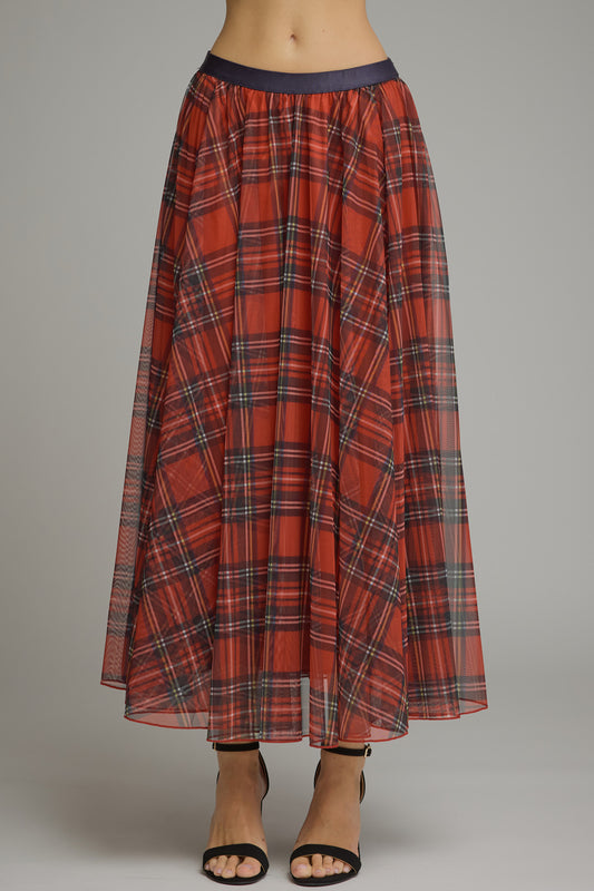 plaid organza holiday skirt