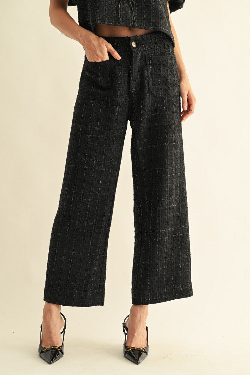black boucle set with bows