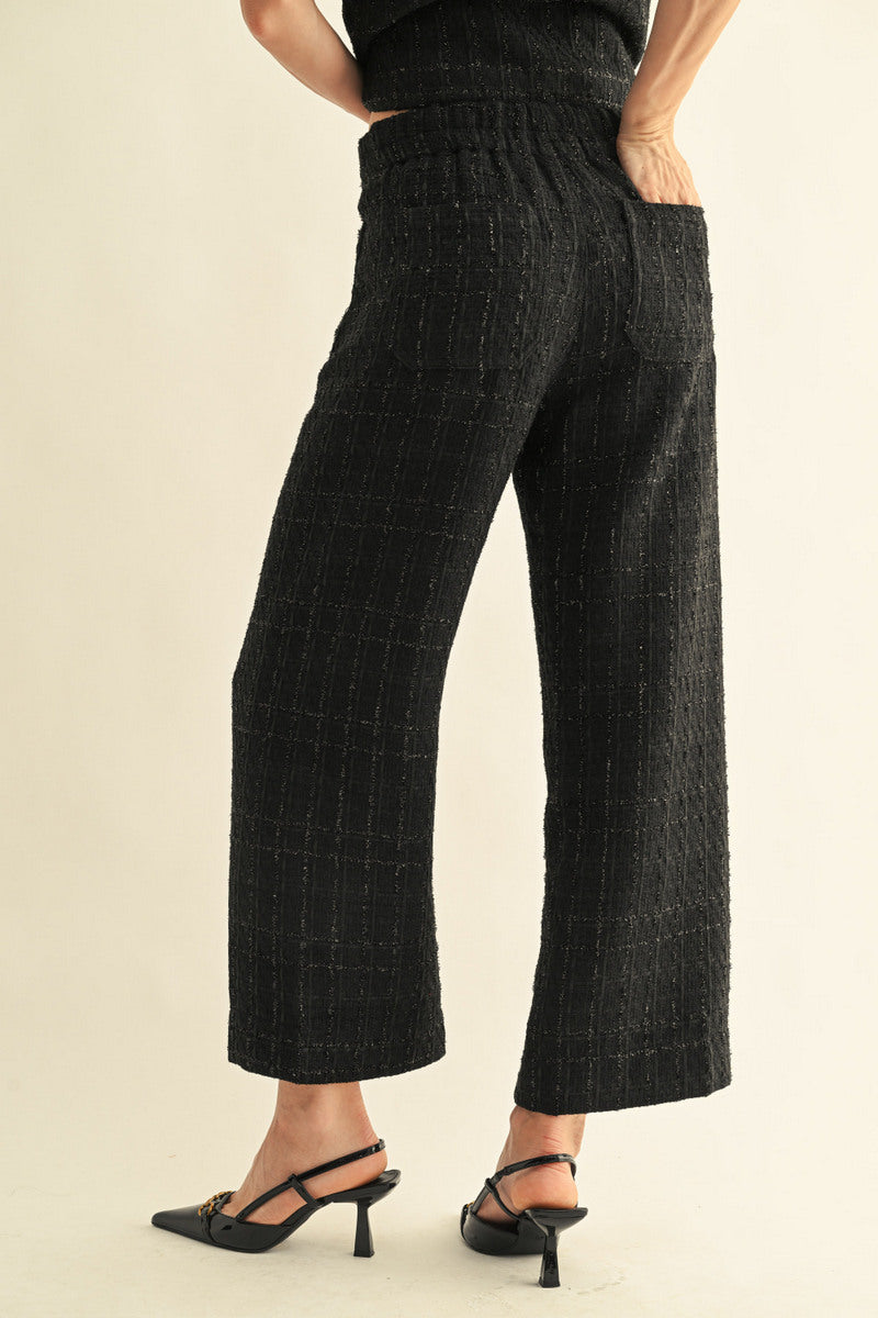 black boucle set with bows