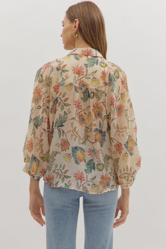 Ecru floral shirt