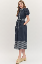 navy striped dress