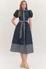 navy striped dress